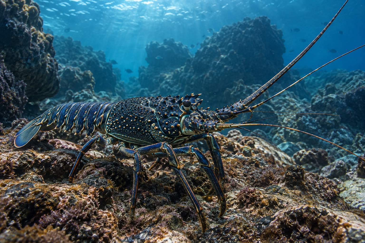Panulirus inflatus underwater in the Gulf of California